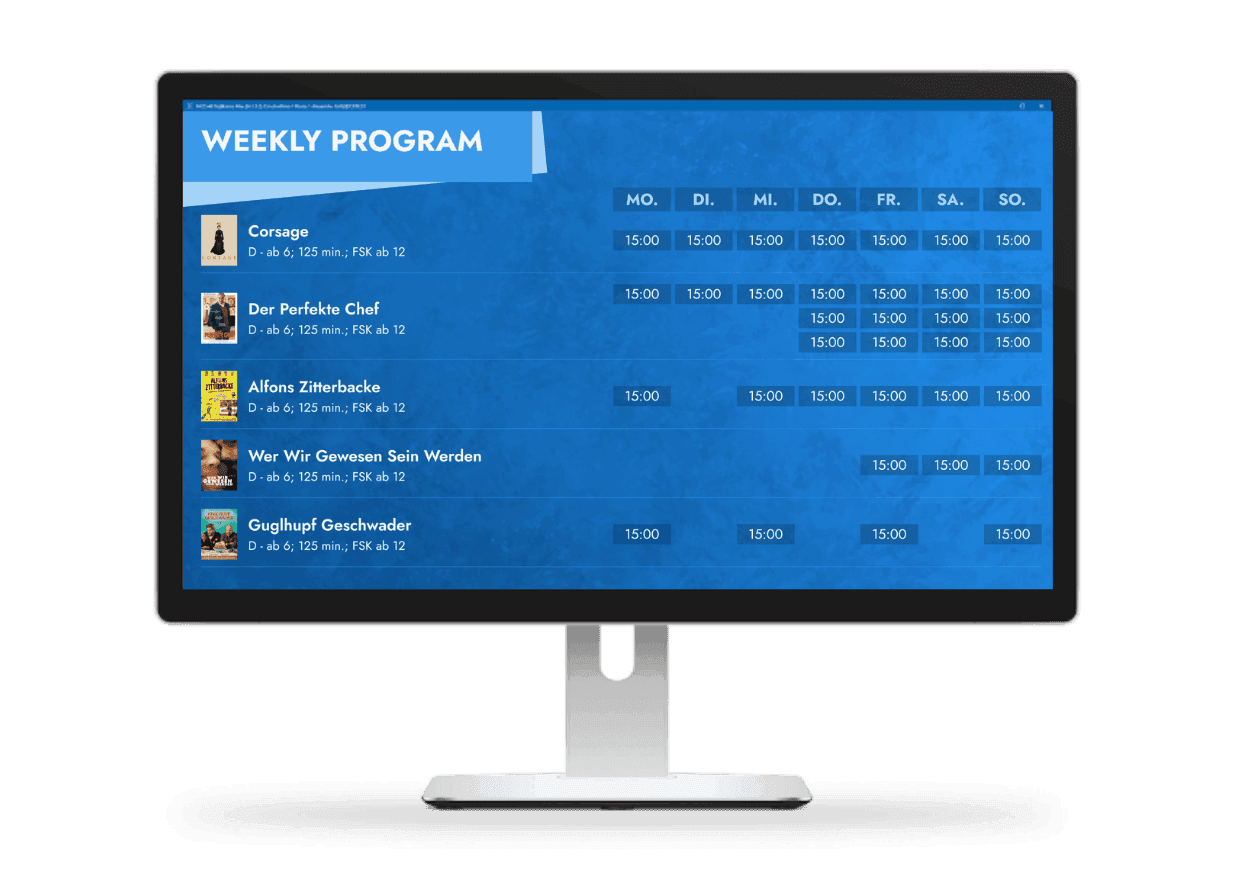 wochenprogramm als email newsletter