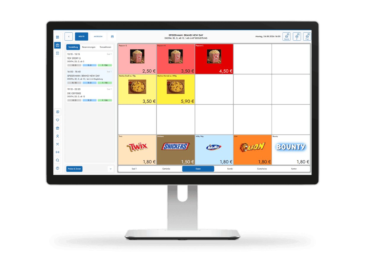 cinetixx kiosk software dokumentation verkäufe